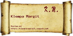 Klempa Margit névjegykártya