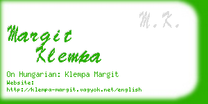 margit klempa business card